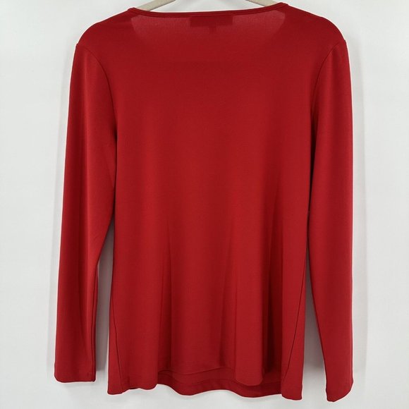 Liv by Habitat Clothes Red Solid Knit Long Sleeve Tee Size XS - Picture 4 of 4